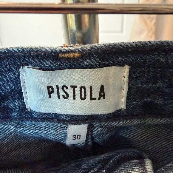 PISTOLA Denim Tate High Rise Bowed Wide Leg Women's Size 30 Cotton
